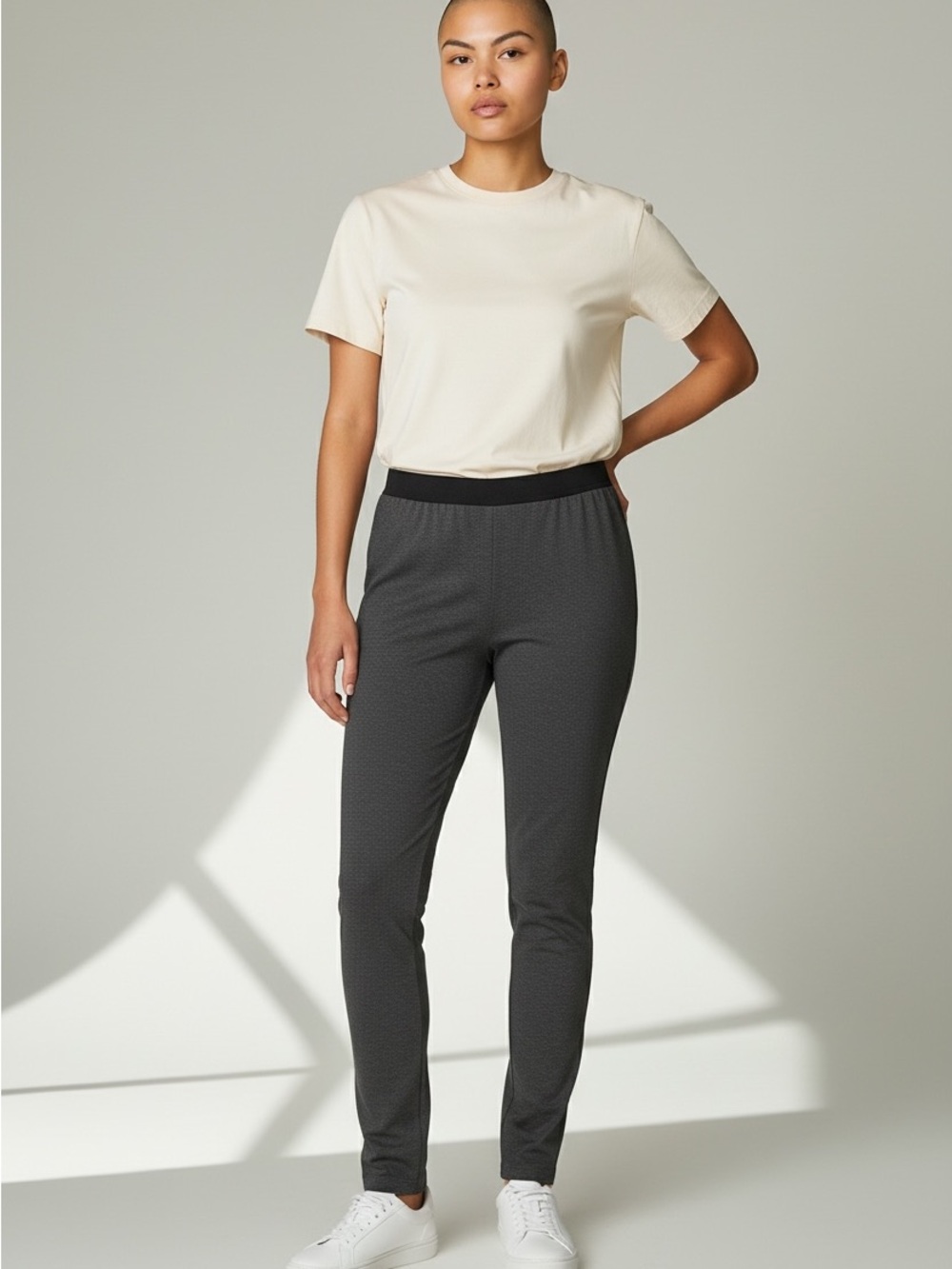 Maison Jules Charcoal Slim Stretch Pants